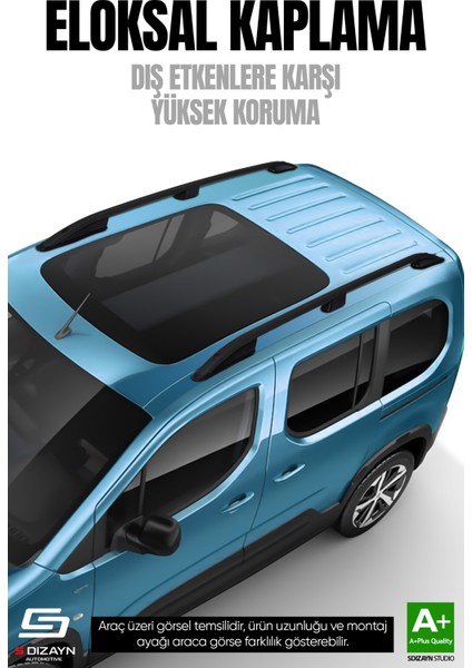 Opel Combo E Kısa Şase Aluminyum Siyah Tavan Çıtası 2019 Üzeri A+ Kalite fiyatları