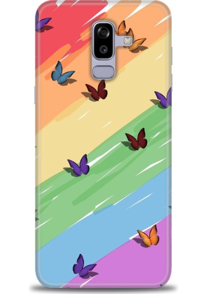 Samsung Galaxy J8 Hd Baskılı Kılıf + Seramik Tam Kaplayan Ekran Koruyucu 420