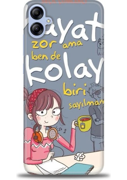 Samsung Galaxy A04E Hd Baskılı Kılıf + Seramik Tam Kaplayan Ekran Koruyucu 163