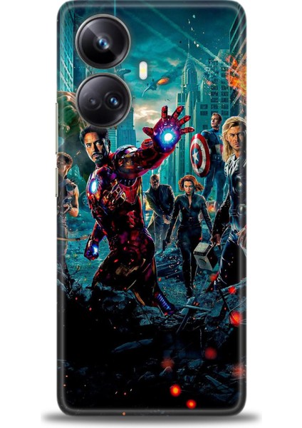 Realme 10 Pro Plus Kılıf Hd Baskılı Kılıf + Seramik Tam Kaplayan Ekran Koruyucu 100