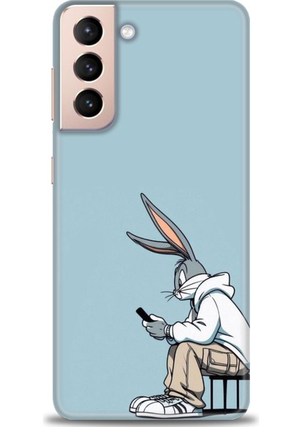 Samsung Galaxy S21 Hd Baskılı Kılıf + Seramik Tam Kaplayan Ekran Koruyucu 410