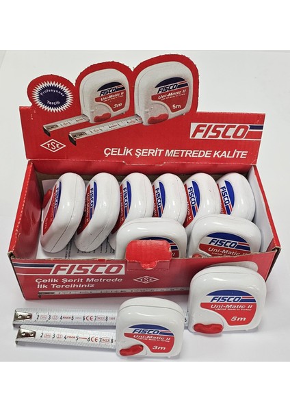 Remont Fısco Şerit Metre- 2 Adet - Bir Adet 5 Metre - Bir Adet 3 Metre - Uni-Matic Iı 16 mm
