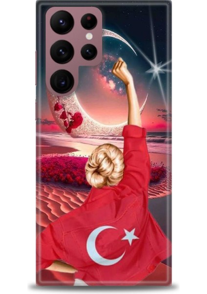 Samsung Galaxy S22 Ultra Hd Baskılı Kılıf + Seramik Tam Kaplayan Ekran Koruyucu 249