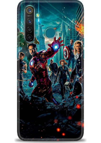 Realme 5 Pro Kılıf Hd Baskılı Kılıf + Seramik Tam Kaplayan Ekran Koruyucu 100