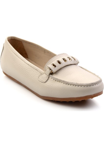 Krem Leather Kadın Loafer Ayakkabı K01087230403 fiyatları