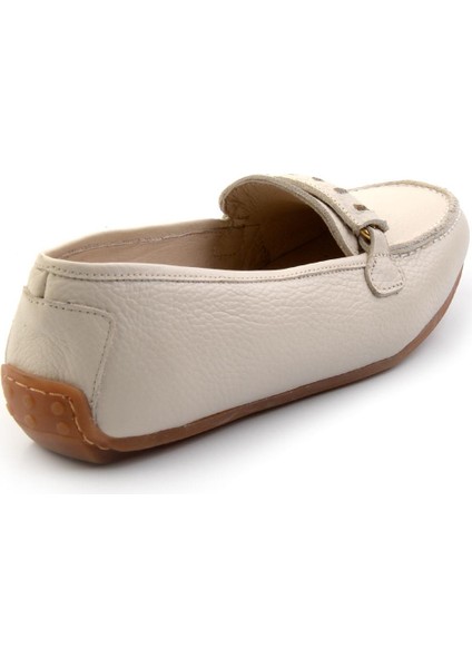 Krem Leather Kadın Loafer Ayakkabı K01087230403 modelleri