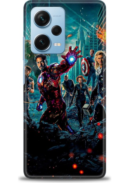 Xiaomi Redmi Note 12 Pro Plus Hd Baskılı Kılıf + Seramik Tam Kaplayan Ekran Koruyucu 100