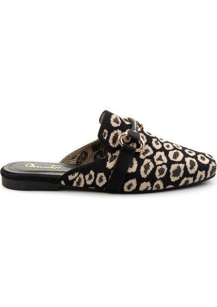 Siyah Leopar Kadın Terlik K04327012482
