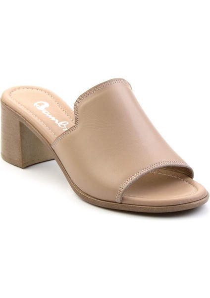 Bej Leather Kadın Terlik K04040012203 fiyatları