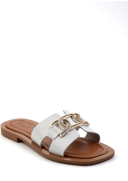 Beyaz Leather Kadın Terlik K04826053503 fiyatları