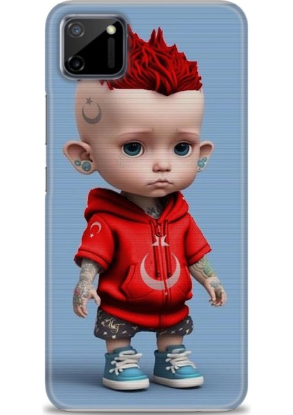 Realme C11 Kılıf Hd Baskılı Kılıf + Seramik Tam Kaplayan Ekran Koruyucu 242