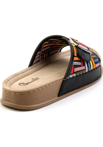 Siyah Çok Renkli Kadın Terlik K04099500109 modelleri