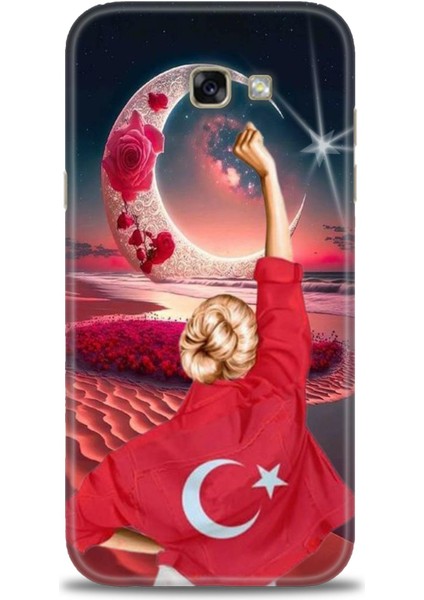 Samsung Galaxy A7 2017 Hd Baskılı Kılıf + Seramik Tam Kaplayan Ekran Koruyucu 249