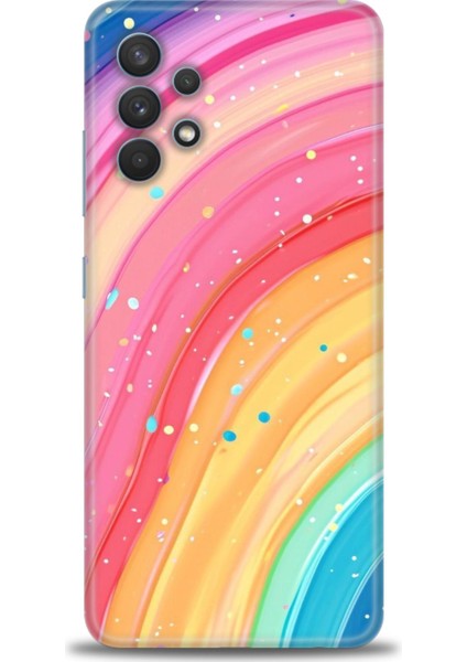Samsung Galaxy A32 Hd Baskılı Kılıf + Seramik Tam Kaplayan Ekran Koruyucu 415
