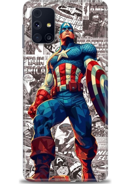 Samsung Galaxy M31S Hd Baskılı Kılıf + Seramik Tam Kaplayan Ekran Koruyucu 91