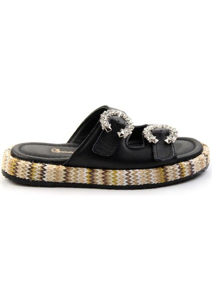 Siyah Leather Kadın Terlik K04991060203