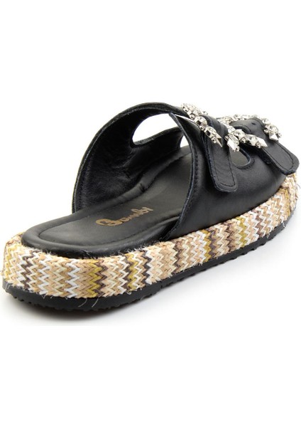 Siyah Leather Kadın Terlik K04991060203 modelleri