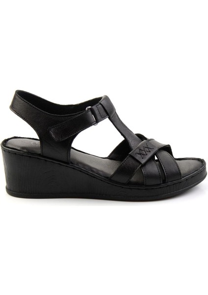 Siyah Leather Kadın Sandalet K05552006003