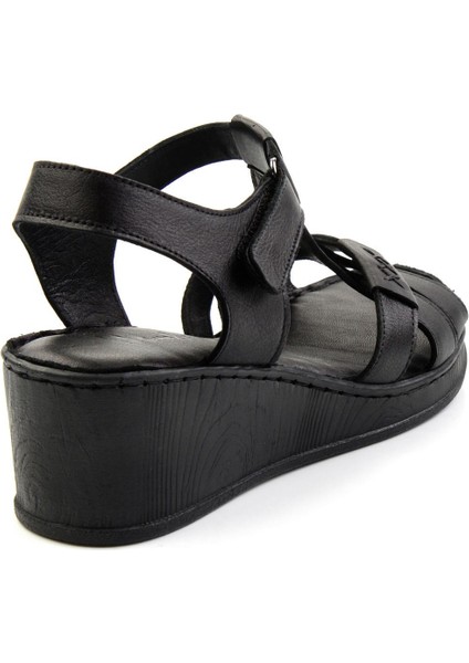 Siyah Leather Kadın Sandalet K05552006003