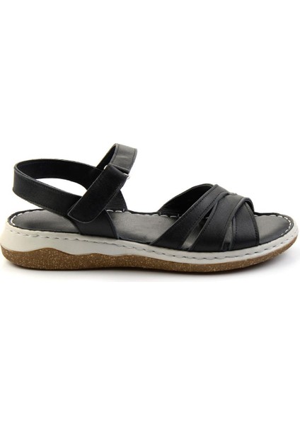 Siyah Leather Kadın Sandalet K05281018603