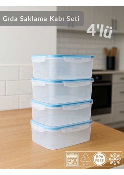 4'lü Vakumlu Saklama Kabı Seti Hava Almaz Bpa Free Kilitlenebilir gıda Erzak Kabı 1,6 L fiyatları