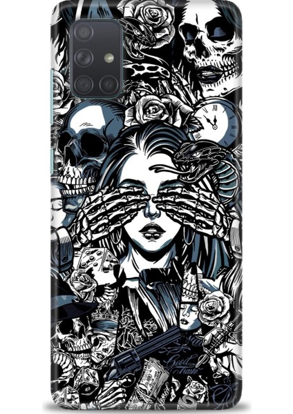 Samsung Galaxy A71 Hd Baskılı Kılıf + Seramik Tam Kaplayan Ekran Koruyucu 352