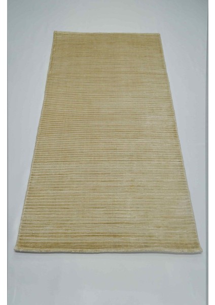 Nüans Bej Renk Ipek Görünümlü Viskoz Modern Çizgili El Dokuma Halı 80X150 cm (1.2 M²) fiyatları