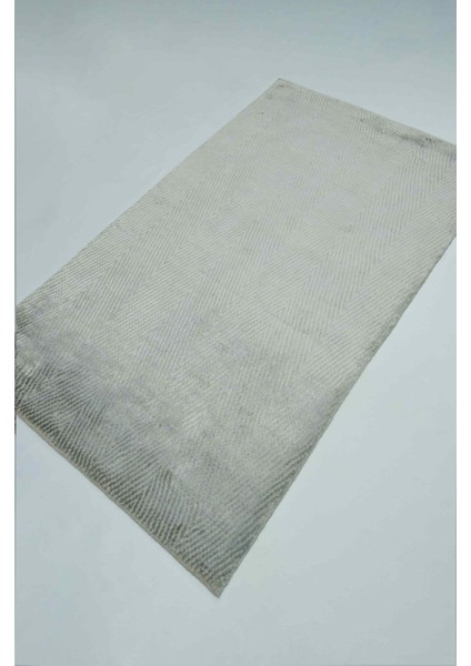 Nüans Gri Renk Ipek Görünümlü Viskoz Modern El Dokuma Halı 80X150 cm (1.2 M²) modelleri