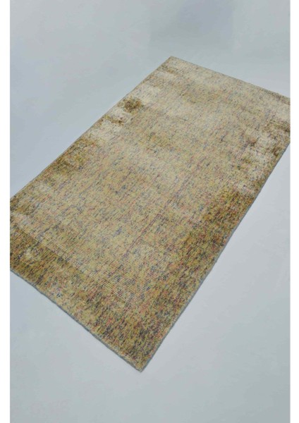 Nüans Çok Renkli Ebruli Parlak Tuşeli El Dokuma Halı 80X150 cm (1.2 M²)