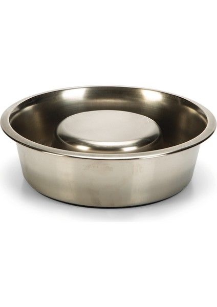 Köpek Yavaş Besleme Mama Kabı, Paslanmaz Çelik, 25CM