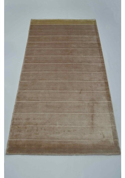 Nüans Deve Tüyü Rengi Ipek Görünümlü Viskoz Modern El Dokuma Halı 80X150 cm (1.2 M²)
