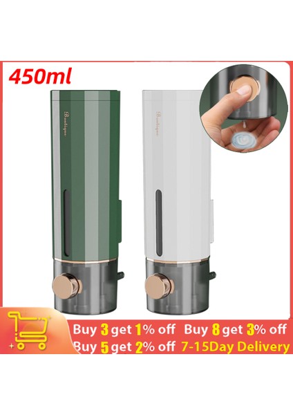 Yeşil 450 ml Fotoselli Duvara Monte Sabunluk Banyo Dezenfektanı Şampuan ve Duş Jeli Konteyner Şişe Sıvı Sabunluklar (Yurt Dışından) fiyatları