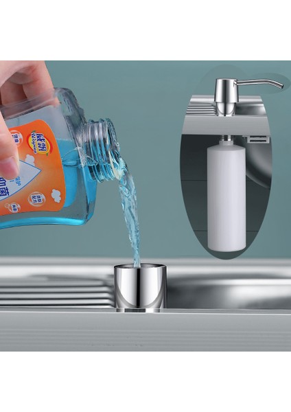 Siyah Raf Mutfak Lavabo Sıvı Sabun Losyon Dispenseri Pompaları 300 ml Elle Basın Organize Şişe Paslanmaz Çelik Kafa (Yurt Dışından) fırsatları