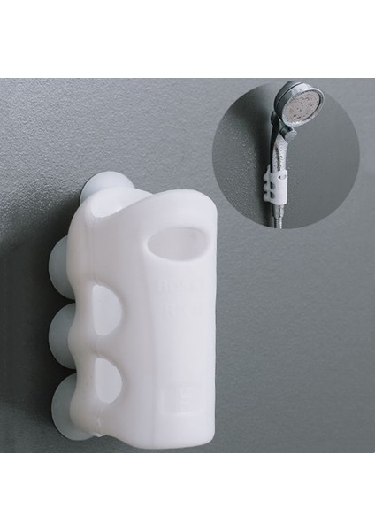 Beyaz Yumruksuz Duş Braketi Silikon Vantuz Duş Başlığı Tutucu Çıkarılabilir Duş El Duvara Montaj Raf Standı Banyo Aracı (Yurt Dışından) fiyatları
