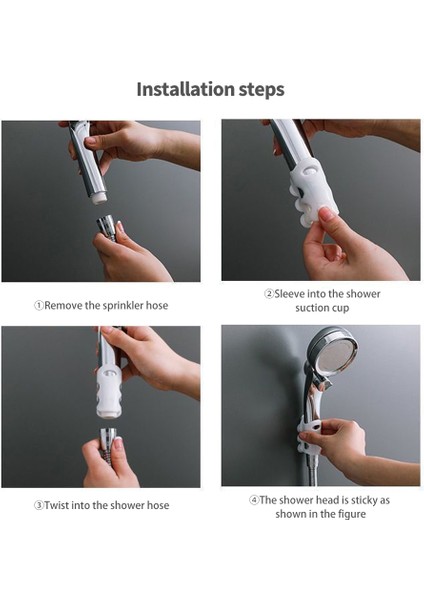 Beyaz Yumruksuz Duş Braketi Silikon Vantuz Duş Başlığı Tutucu Çıkarılabilir Duş El Duvara Montaj Raf Standı Banyo Aracı (Yurt Dışından) modelleri