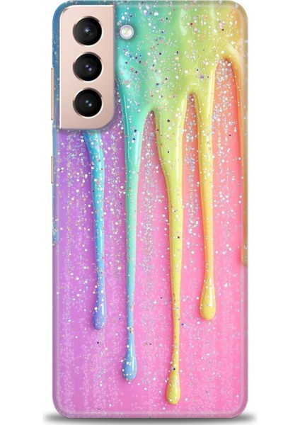 Samsung Galaxy S21 Hd Baskılı Kılıf + Seramik Tam Kaplayan Ekran Koruyucu 414