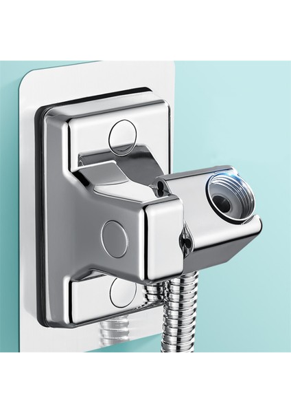 Gümüş 1 Adet Duş Başlığı Tutucu Ayarlanabilir Duvara Monte Duş Tutucu Kendinden Yapışkanlı Duş Başlığı El Braketi Banyo Aksesuarları (Yurt Dışından)