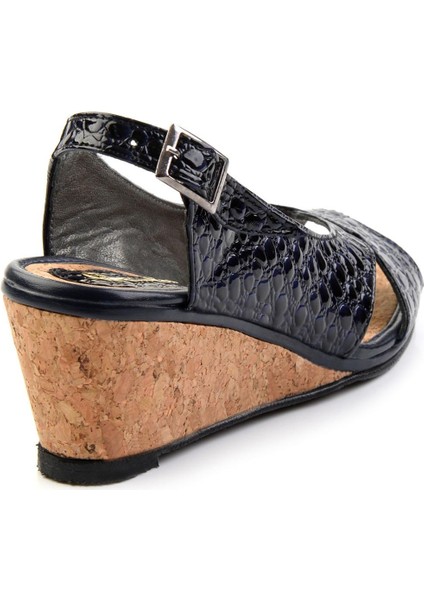 Lacivert Leather Kadın Sandalet K05582032211 modelleri