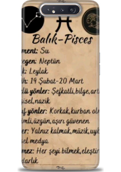 Samsung Galaxy A80 Hd Baskılı Kılıf + Seramik Tam Kaplayan Ekran Koruyucu 473