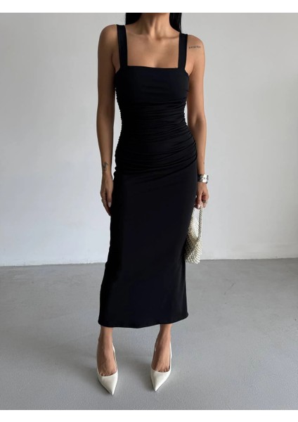 Seona Kalın Askılı Midi Elbise modelleri