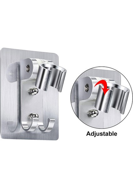 Altın 50 Duş Başlığı Braketi 2 Kanca ile Duvara Monte Alüminyum Duş Rafı Ayarlanabilir Yumruk (Yurt Dışından) fırsatları