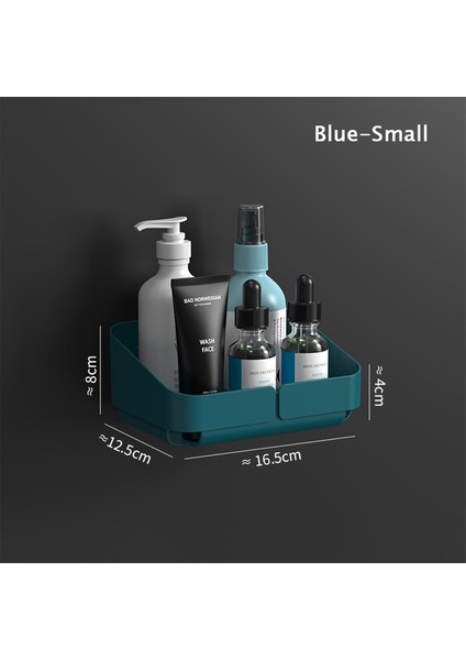 Mavi-Küçük Banyo Rafları Duvara Monte Kendinden Yapışkanlı Depolama Rafı Tuvalet Lavabo Yumruk Şampuan Tutucu Banyo Aksesuarları (Yurt Dışından)