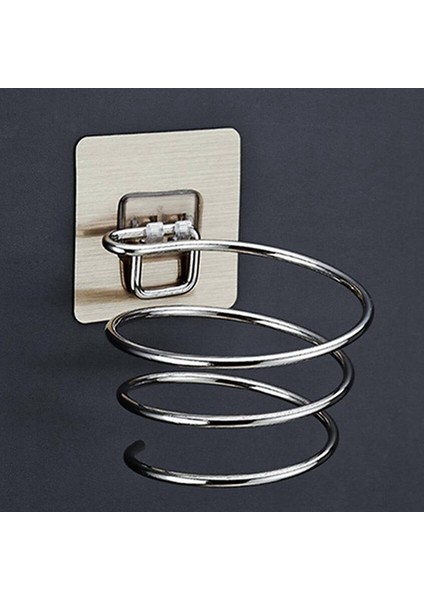 C Beyaz Saç Kurutma Makinesi Tutucu Blower Organizatör Yapışkan Duvara Monte Tırnak Hiçbir Sondaj Paslanmaz Çelik Banyo Için Spiral Standı (Yurt Dışından) modelleri