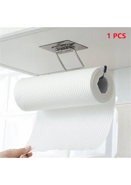 Kağıt Tutucu 1 Adet Yapışkanlı Asılı Kağıt Rulosu Havlu Tutucu Banyo Tuvalet Depolama Standı Mutfak Düzenleyici Peçete Rafı Paslanmaz Çelik Duvara Montaj (Yurt Dışından)