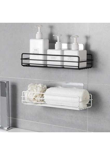 Whıte1 Japon Tarzı Ferforje Banyo Rafı Duvara Monte Duş Jeli Depolama Rafı Tuvalet Yumruk Tuvalet Standı Köşe Raf (Yurt Dışından)