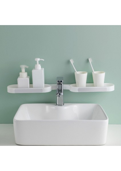 Beyaz Yeni Tuvalet Döner Raf Duş Raf Banyo Yumruk Köşe Raf Tuvalet Musluk Depolama Rafı Butik Banyo Malzemeleri (Yurt Dışından)