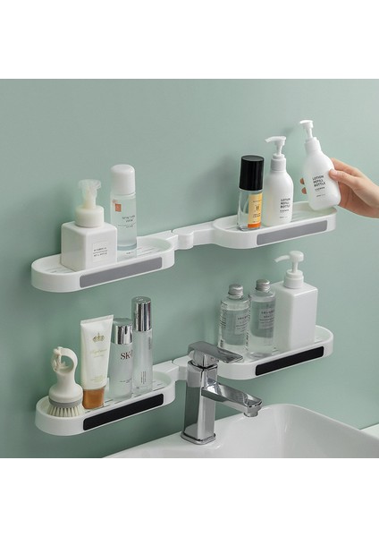 Beyaz Yeni Tuvalet Döner Raf Duş Raf Banyo Yumruk Köşe Raf Tuvalet Musluk Depolama Rafı Butik Banyo Malzemeleri (Yurt Dışından)