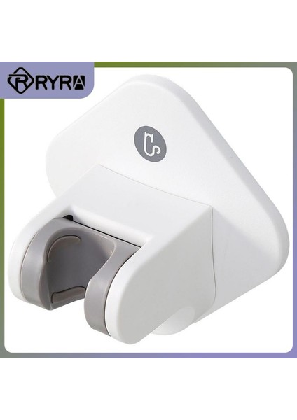 01 Beyaz Ayarlanabilir Banyo Kanca Yumruksuz Stand Braketi Modern Duş Başlığı Tutucu Temizleme Araçları Duvar Emme Tipi Matkapsız (Yurt Dışından)