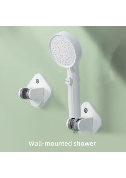 01 Beyaz Ayarlanabilir Banyo Kanca Yumruksuz Stand Braketi Modern Duş Başlığı Tutucu Temizleme Araçları Duvar Emme Tipi Matkapsız (Yurt Dışından)