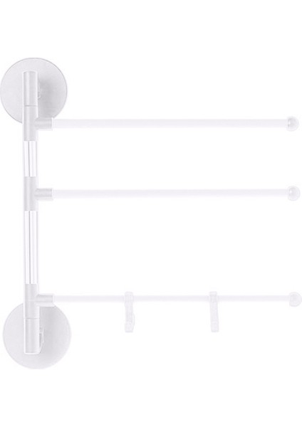 Beyaz 3 Katmanlı Duvara Montaj Yumruk Yapışkanlı Banyo Havlu Tutucu Askı Raf Raflı Dolap Organizatör Kapı Asılı Tutucu Organizatör Standı (Yurt Dışından)